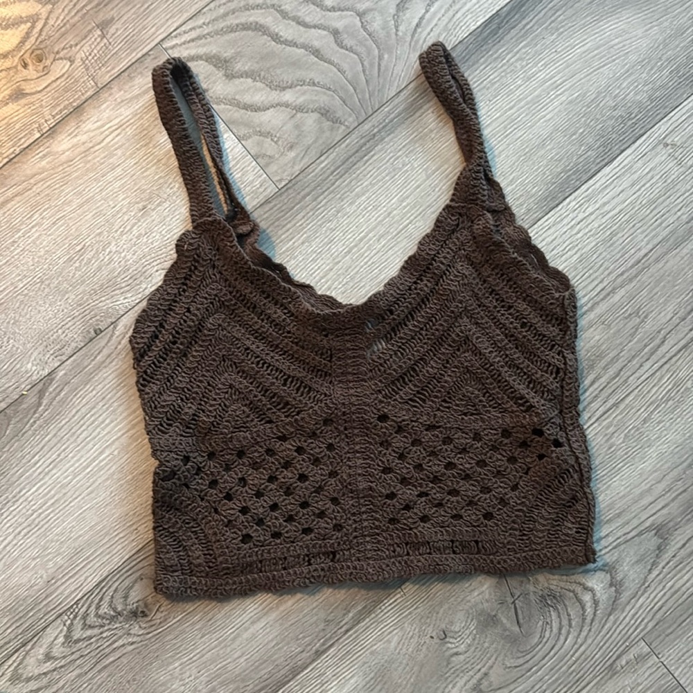 Crochet brown tank top